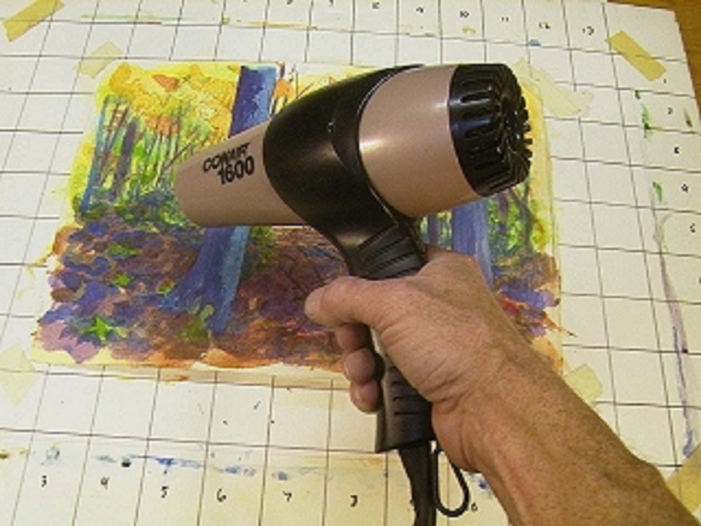 Does drying your watercolor paintings with a heat gun or hair dryer im