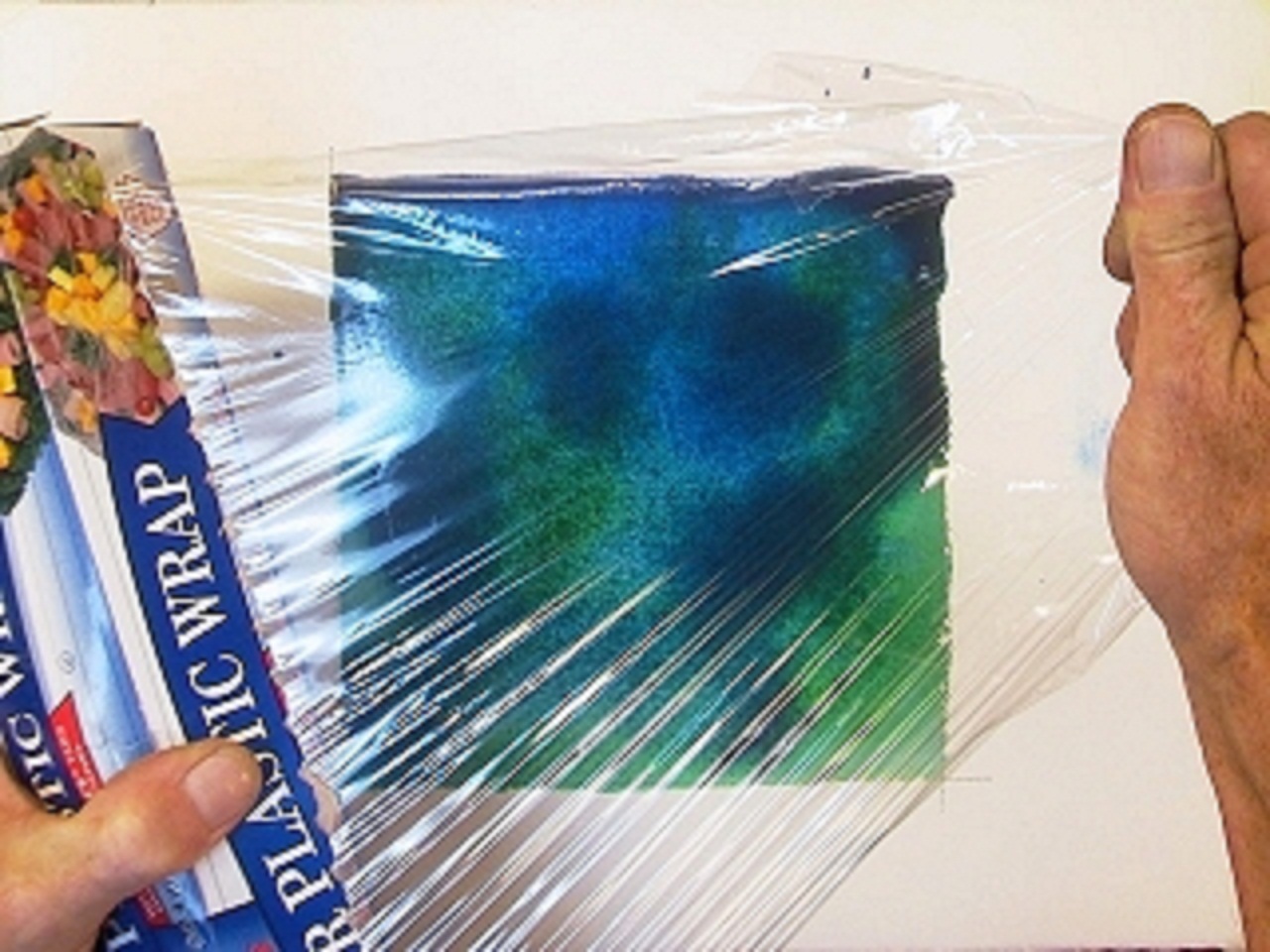 Plastic Wrap Painting