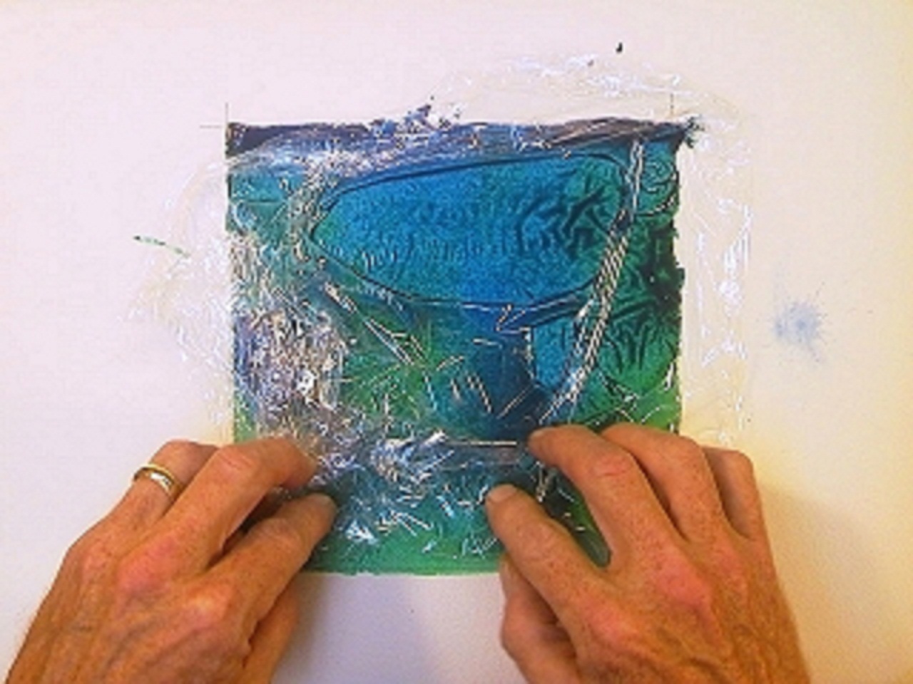 Plastic shop wrap painting