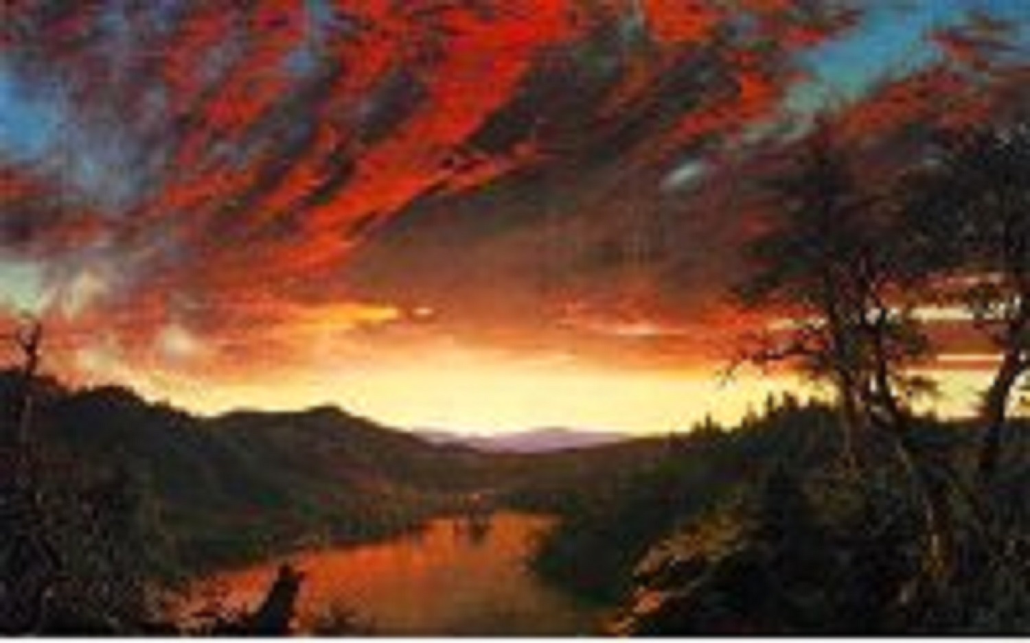 Frederick Edwin Church. "Twilight in the Wilderness", 40"x64",1860, oil, The Cleveland Museum of Art. From: Frederick Edwin Church & the National Landscape.