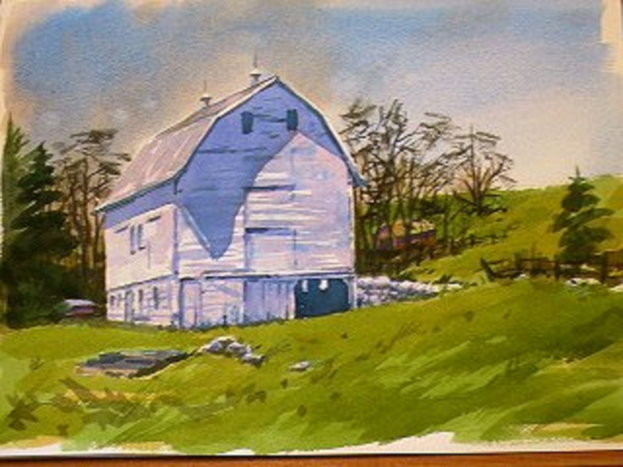 "White Barn" 11"x14" watercolor © 2002 Gregory Conley