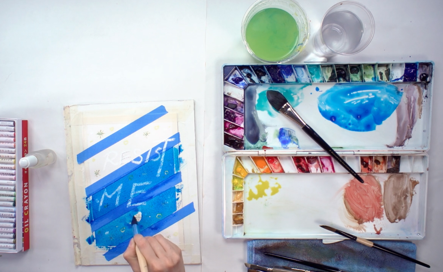 How to Do Watercolor Crayon Resist on Canvas