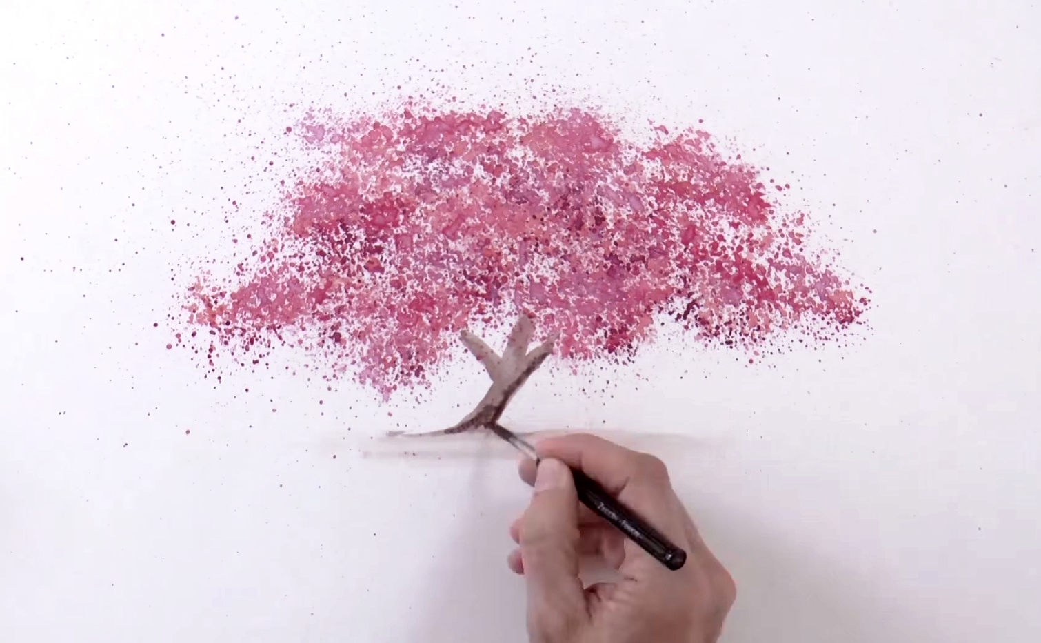 Easy Cherry blossom tree drawing - YouTube