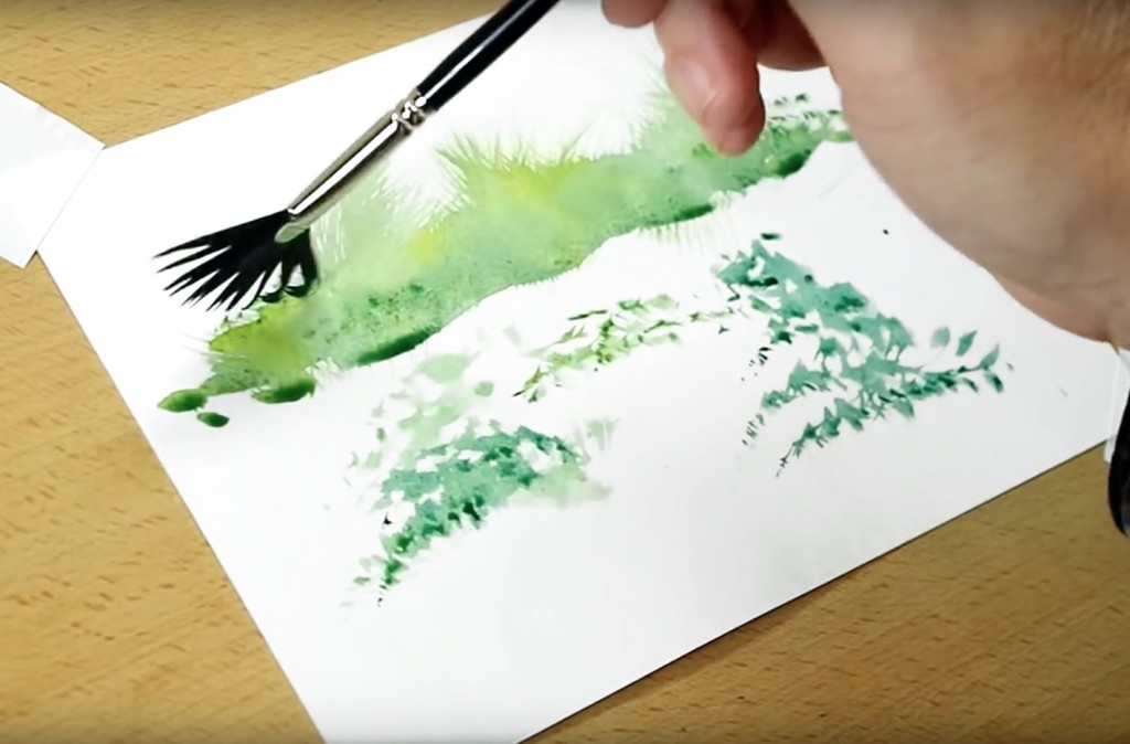 4 Watercolor Techniques For Painting With A Fan Brush Beebly's