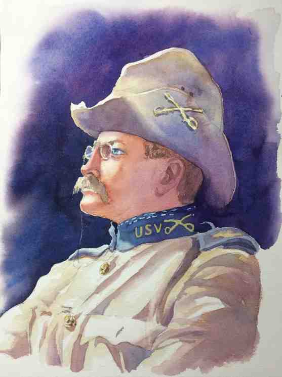 How To Paint A Color Portrait of Theodore Roosevelt From A Black & White Reference Photo