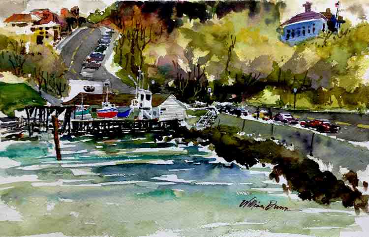 Sketching & Painting A Busy Dock & Wharf Scene