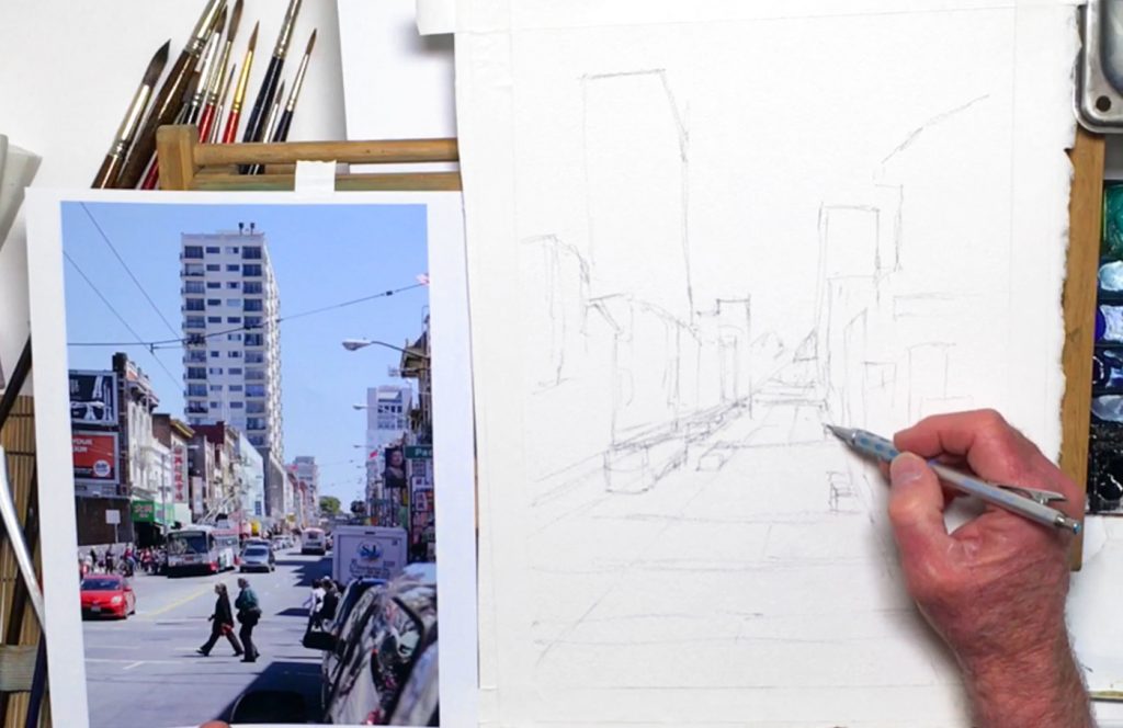 perspective-painting-cityscape-chinatown-step-1