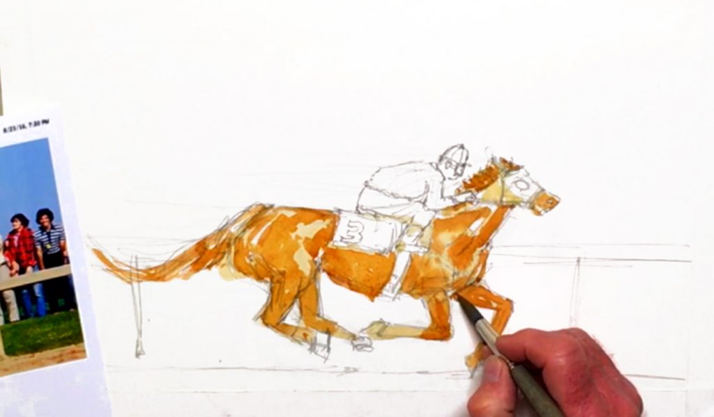 easy-watercolor-horse-secretariat-step-2