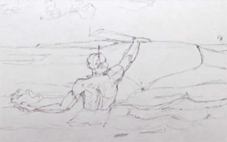homer-diver-study-sketch