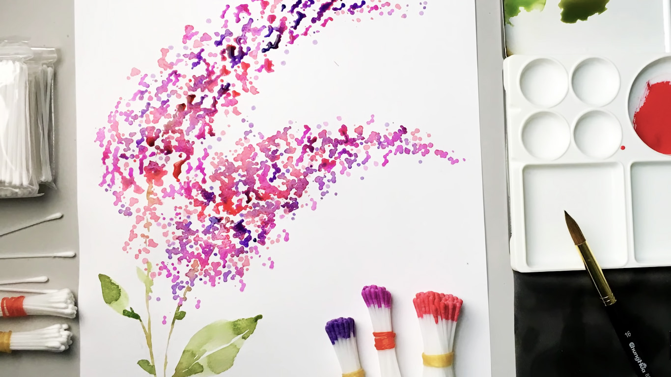 4 Watercolor Techniques For Painting With A Fan Brush - Beebly's Watercolor  Painting