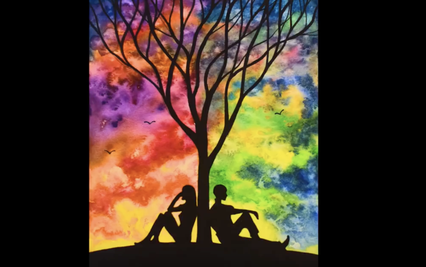 Tree on field watercolor painting, original art nature painting summer  landscape | eBay