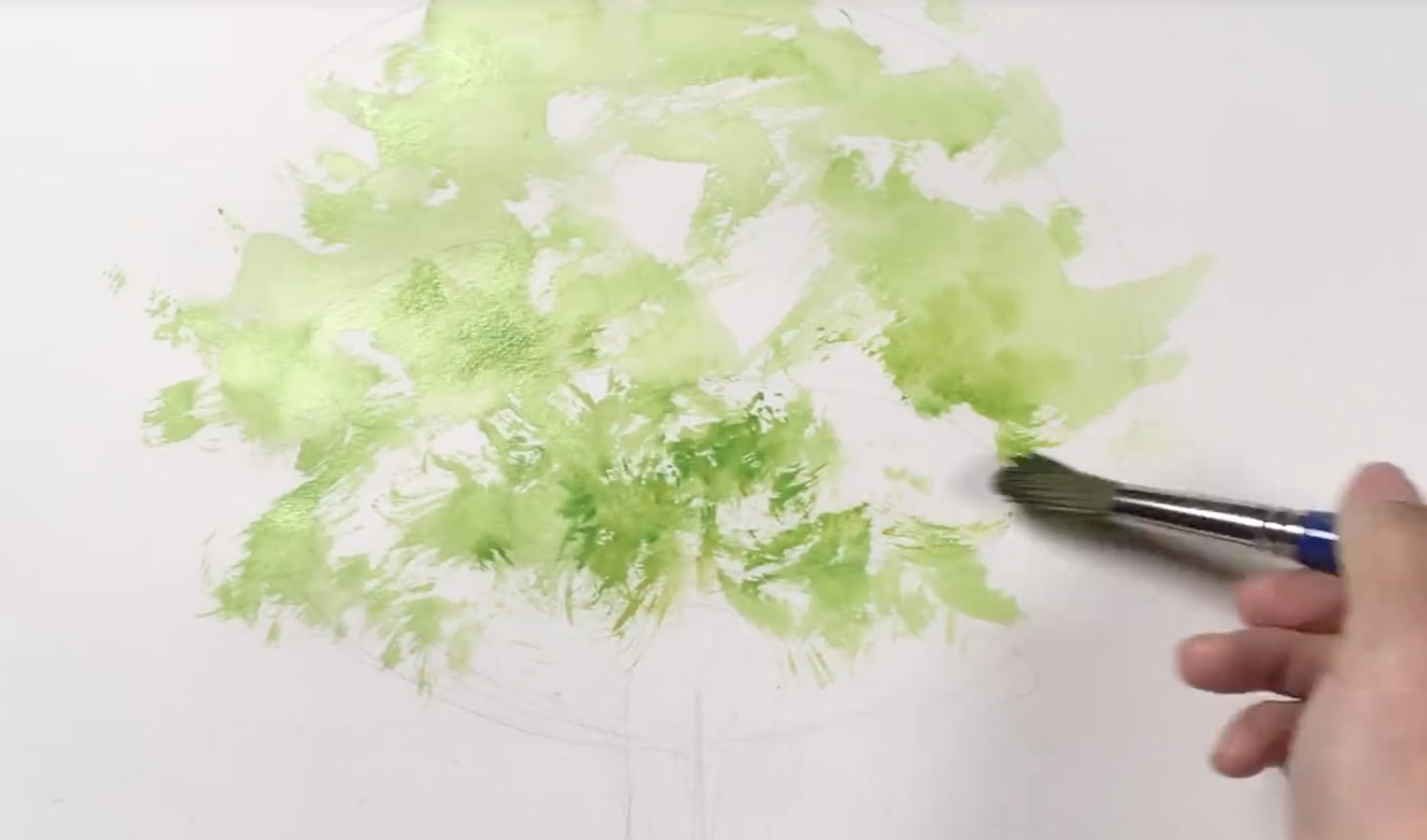 4 Watercolor Techniques For Painting With A Fan Brush - Beebly's Watercolor  Painting