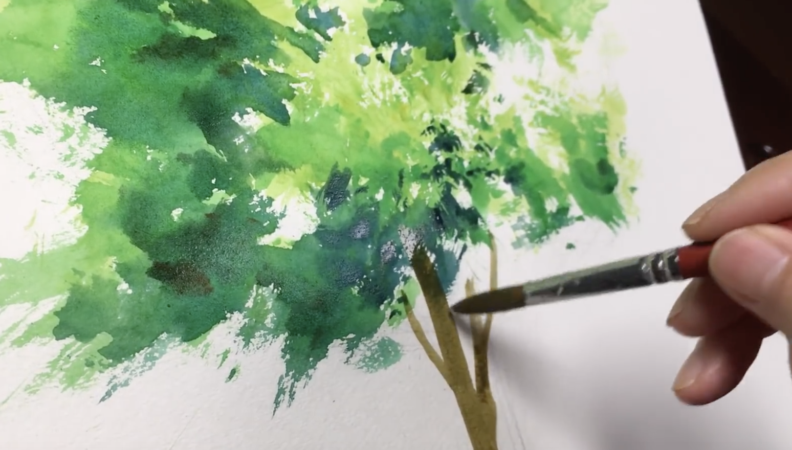 easy watercolour trees