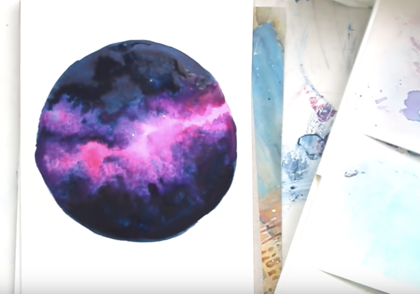 painting-mini-watercolor-nebulas-with-the-variegated-wash-technique-step2