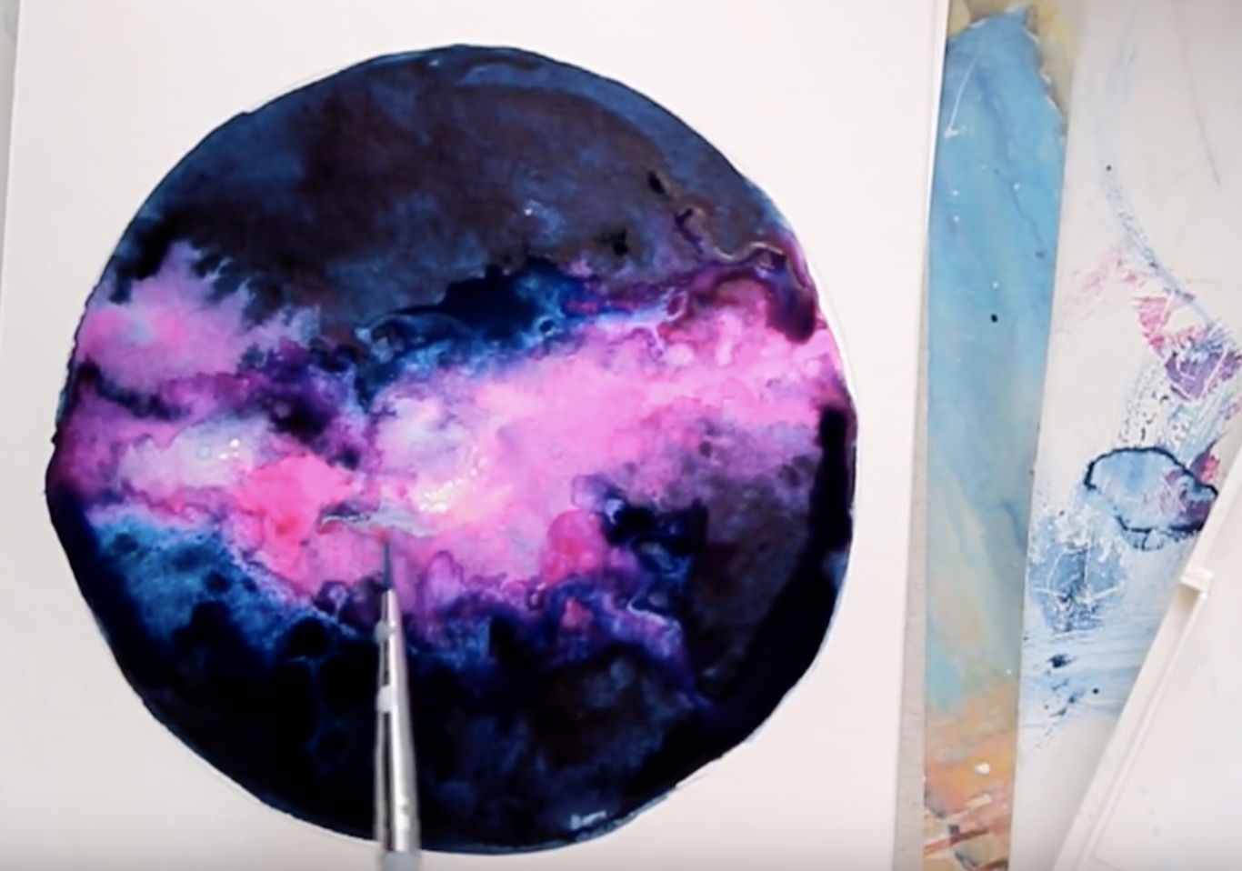 Simple Watercolor Painting: Mini Nebulas Using a Variegated Wash - Beebly's  Watercolor Painting