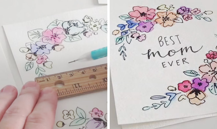 NO Watercolor Techniques Needed For This Watercolor Greeting Card?? -  Beebly's Watercolor Painting