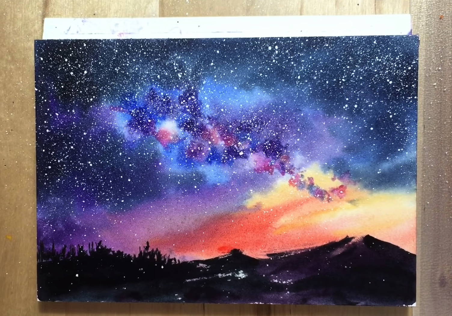 painting using watercolor