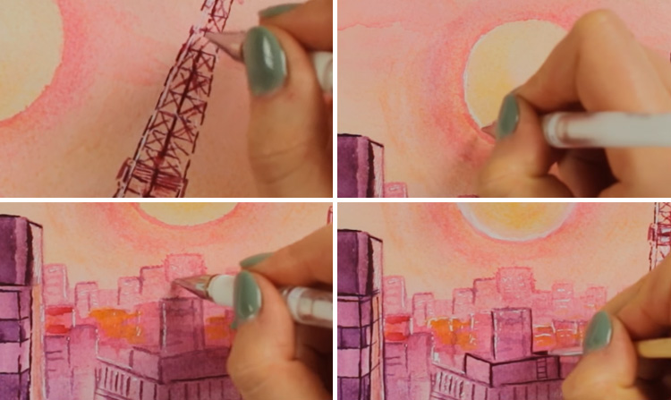 City Sunset Scenery for Beginners | Easy Sunset Drawing | City sunset  moment with soft pastel | landscape, drawing, creating art, tutorial | City  Sunset Scenery for Beginners,Easy Sunset Drawing,City sunset moment