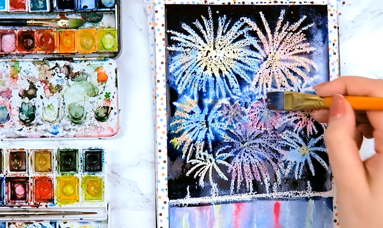 fireworks-watercolor-resist-step-5 watercolor resist