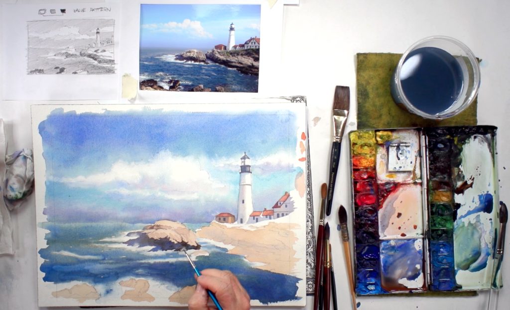 seascape-lighthouse-12 How To Paint A Seascape