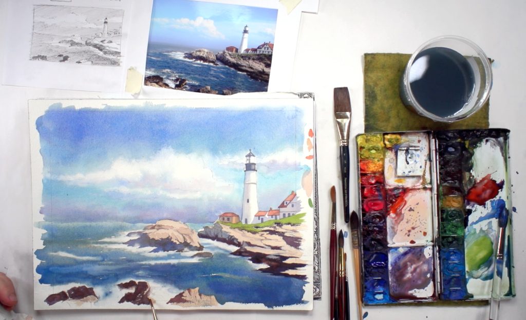 seascape-lighthouse-15 How To Paint A Seascape