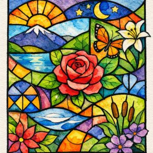 Stained glass jewel tones stained glass